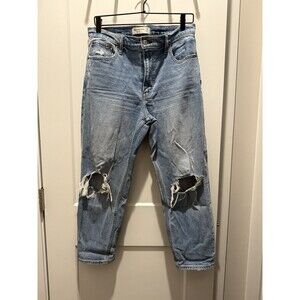 Abercrombie & Fitch Women's The Mom High Rise Jeans Size 8 Short 29 Distressed